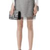 Gloria Cry Embellished Fishnet Overlay Wool & Silk Skirt
