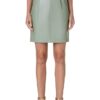 Yoke Waist Leather Miniskirt